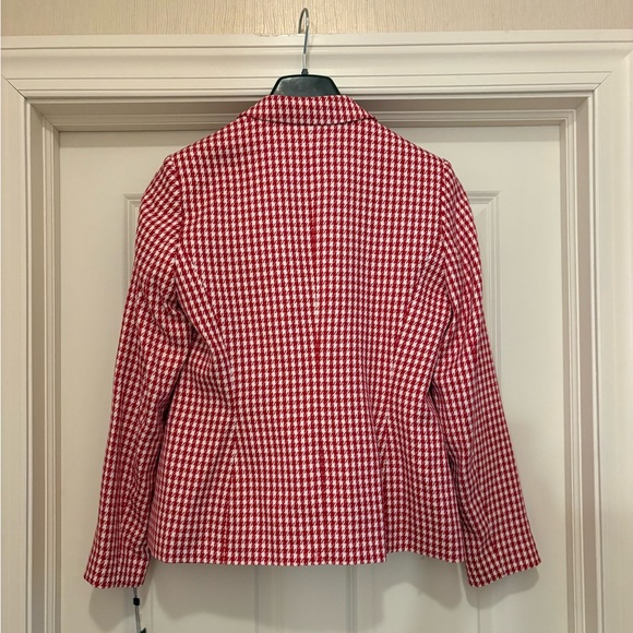 NWT - Tommy Hilfiger Red Houndstooth Women's Blazer - Picture 4 of 6
